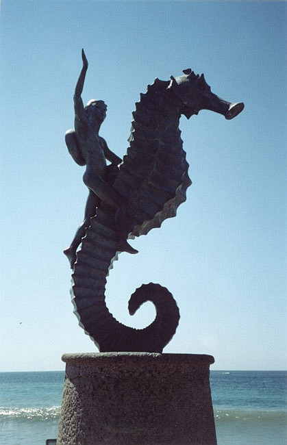 puerto vallarta seahorse malecon statue